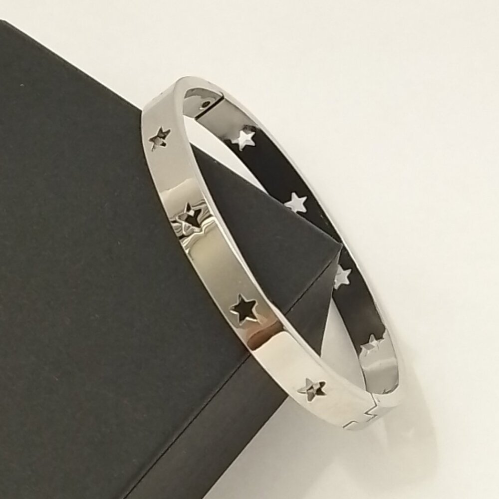 18K Gold Plated Star Bangle brilliant 316L Stainless Steel Trendy Jewelry